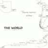 Simple Black & White World Map-Plastic Coated 2A (119cm x 168cm)