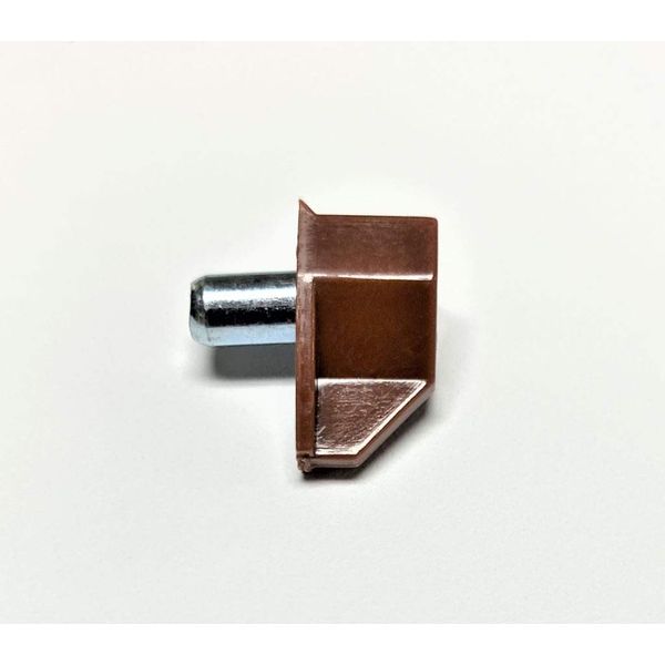 5mm Plastic Shelf Support with Steel Pin, Brown - 25 Pack