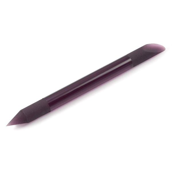 Glass Cuticle Pusher Nail File for Manicure and Pedicure (Purple) - Original Czech Product