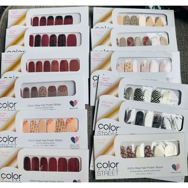 Bulk Color Street Solid Design Fall Colors 12 Sets Retired HTF Delhi Delight #13