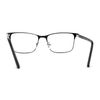 Mens Metal Half Rim Rectangular Reading Glasses Gunmetal Black +2.5