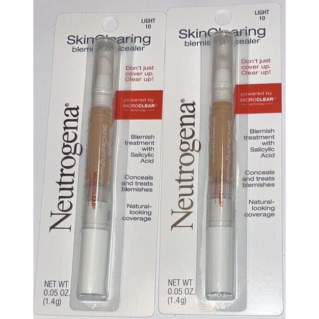 Neutrogen SKIN CLEARING Blemish Concealer - 10 LIGHT  Skinclearing ⭐ LOT OF 2 ⭐