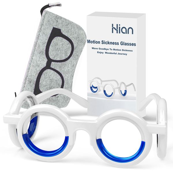 Anti-Motion Sickness Smart Glasses Relieve Carsickness Airsickness Seasickness Glasses(Old Bule-1)