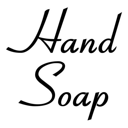 Hand Soap 3.5w x 3.5h Label | Bathroom Organization | Die Cut Vinyl Decal | Black Retro Font (Sticker Only)