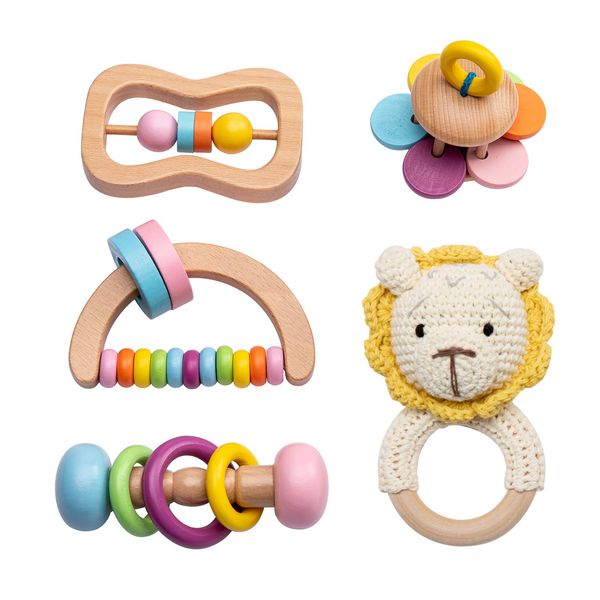 Mamimami Home Rattle, Wooden Toy, First Toy, Case Included, Natural Wood, Hand Rattle, Baby and Toddler, Half Birthday Toy, Birthday Gift, Baby Shower, Educational Toy, Gift