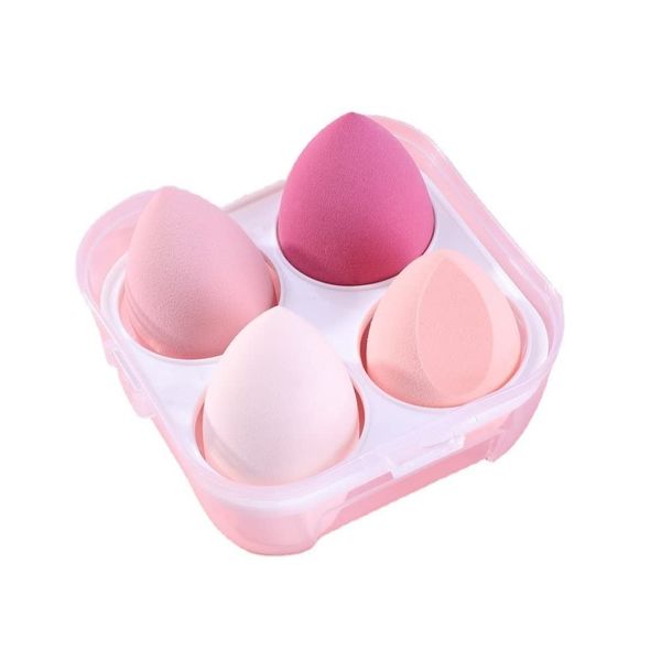 Beauty Blender Sponges, set di spugnette per fondotinta, lavabile senza lattice, spugna cosmetica, senza lattice, senza pelucchi, strumento cosmetico, per liquidi, crema e cipria, 4 pezzi