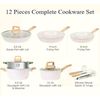 SODAY 12 Pcs Pots and Pans Set, Nonstick Cookware Sets White Granite Induction