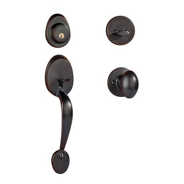 Dynasty Hardware COL-ASP-100-12P Colorado Front Door Handleset, Aged, Oil Rubbed