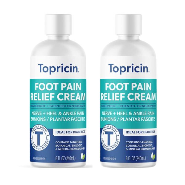 Topricin Foot Pain Relief Cream (8 oz) (2 Pack)