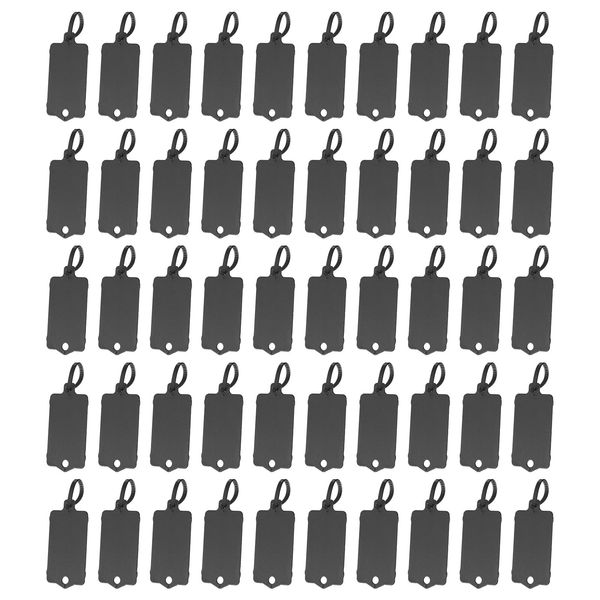 PATIKIL Reusable Plastic Tags, 100pcs Waterproof Shipping Labels, Black