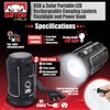 2x Solar Camping Lantern Flashlight Lamp Portable Rechargeable LED USB Power