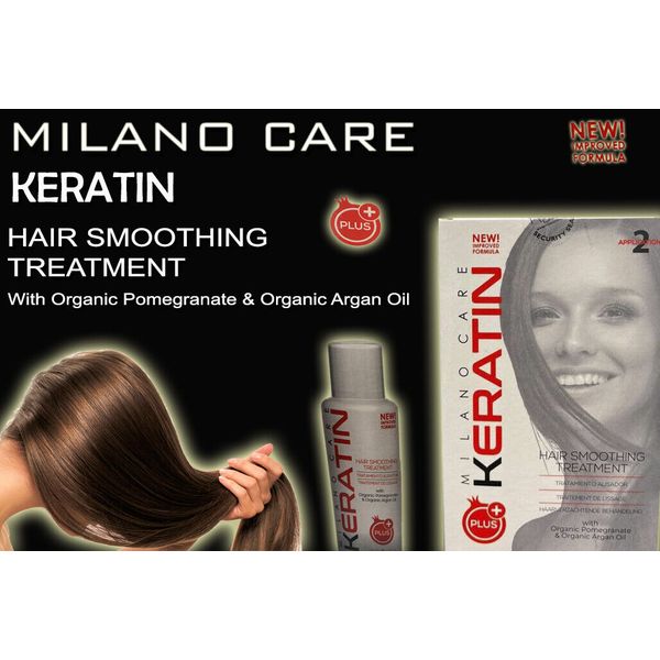 MILANO KERATIN Plus Hair Smoothing Treatment With Organic Pomegranate Argan Oil