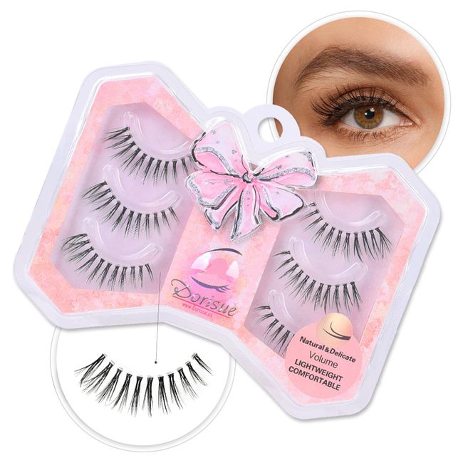 Dorisue Manga lashes Almond eyelashes style natural design false eyelashes flare 3 pairs short eyelashes