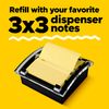 Post-It Pop-Up Notes Dispenser for 3 x 3 Inch Notes, Black Dispenser, 50 Sheets