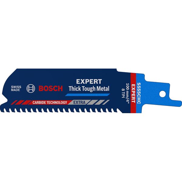 Bosch Professional 1x Expert ‘Thick Tough Metal’ S 555 CHC Reciprocating Saw Blade (for Tough steel, Cast iron, Length 100 mm, Accessories Reciprocating Saw)