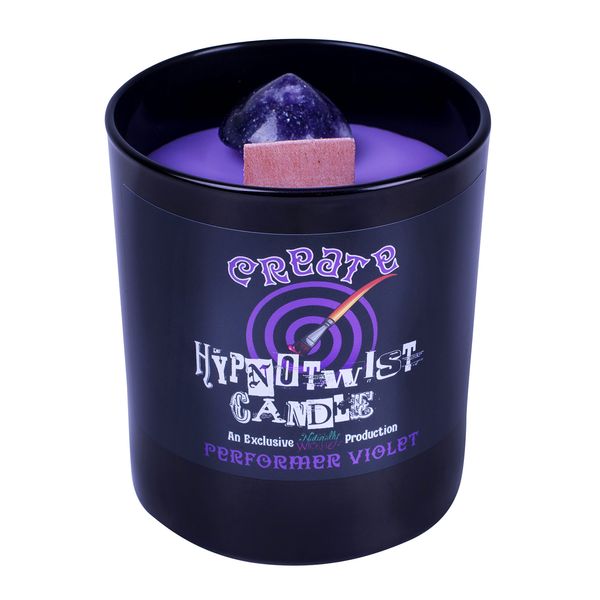 Naturally Wicked Hypnotwist Create Candle | Hypnotic Crystal Spell Candle | Inc Crystal Spinning Top