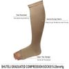 Open toe Toeless Compression Socks 3 Pairs for Women Men 15-20 mmHg Support Stockings Running Travel Pregnancy (L/XL, Nude)