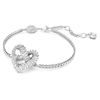 Swarovski Matrix bracelet, Heart, White, Rhodium plated