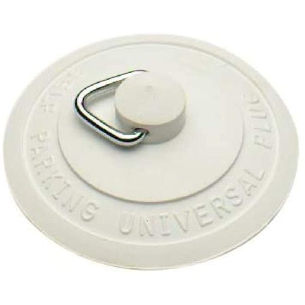 Merriway Bh00004 Self Seating Universal Basin and Bath Rubber Plug, White, 57 mm