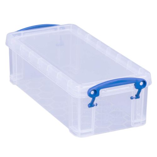 Really Useful Plastic Storage Box 0.9 Litre Clear
