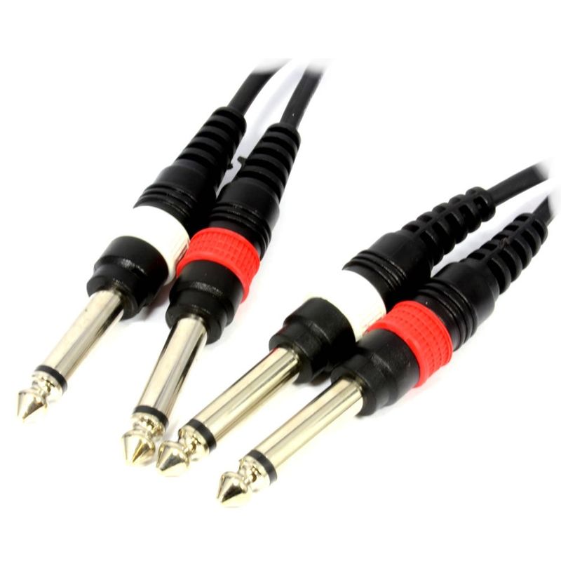 kenable PULSE 2 x 6.35mm Male Mono Jack Plugs to Jacks Shielded Cable ...
