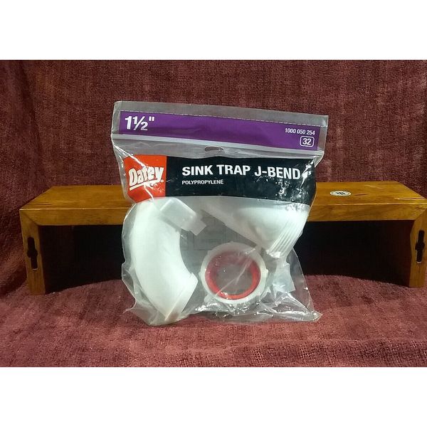 NEW Oatey J-Bend Sink Trap Kit Plastic White 1-1/2" HDC9654