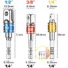 Flexible Drill Bit Extension and Universal Socket Wrench Tool Set, 105° Right Angle Drill Attachment, 1/4 3/8 1/2" Universal Socket Adapter Set, Screwdriver Bit Kit