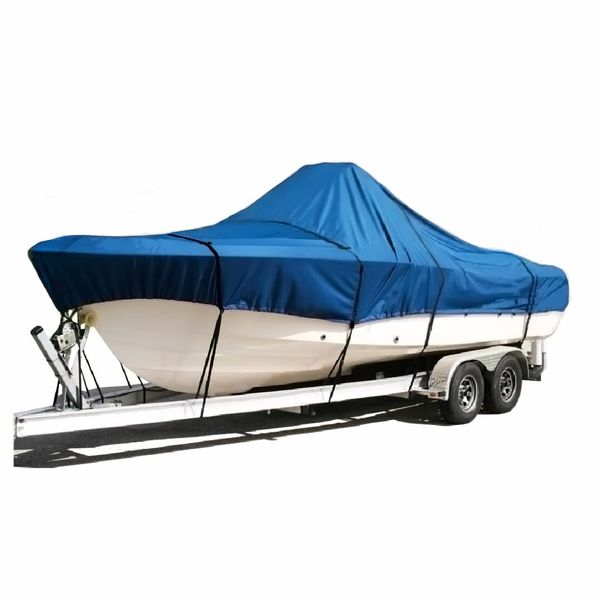 SavvyCraft Waterproof Center Console Boat Cover, Heavy Duty Boat Cover for Center Console Boat Fishing Boat, Fits Length 20'6" Beam up to 102" Blue Color