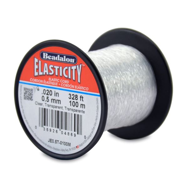 Beadalon Stretch Cord, Rubber, 0.5 mm/100 m