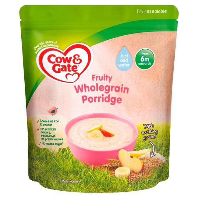 Cow & Gate Wholegrain Porridge, Fruity, 125g