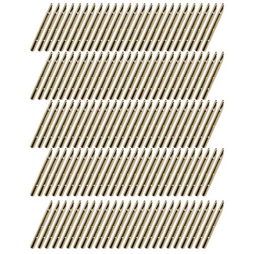 FILFEEL R125-4S 100Pcs Spring Test Probe Sleeve, 2.4mm Probe Sleeve Drilling Size, Brass Testing Pin Spring Probe Set for P125 Series Pin