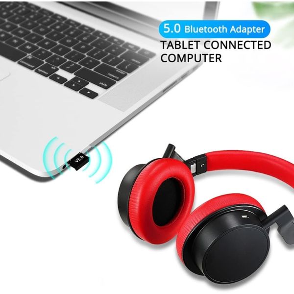 Hi-Speed Bluetooth USB Adapter Wireless Dongle V5.0 Compatible For PC Laptop Bluetooth Headphones Headset Speakers Keyboard Mouse Printer Windows 10/8.1/8/7