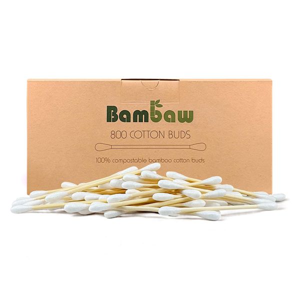 800 Bamboo Cotton Buds | Q Tips | Ear Sticks | Cotton Swab | Wooden Cotton Bud | Eco Friendly Cotton Buds| Ear Buds Cotton | Biodegradable Cotton Buds | Bamboo Earbuds | Wooden Ear Buds | Bambaw