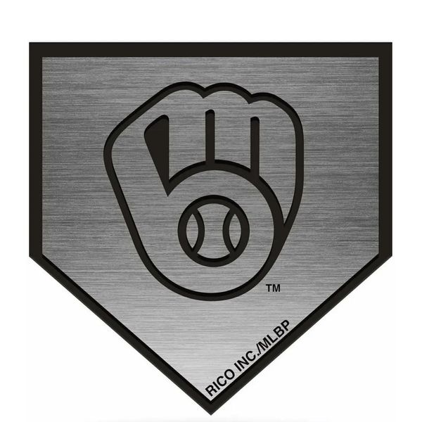 Milwaukee Brewers Auto Emblem Decal Premium Solid Metal Antique Nickel Design