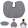 Barber Cape, 2Pcs Cloak Short Washable Soft Cloth Hair Cutting Hairdressing Salon Gown Bib Apron Vertical Stripes, Black & White