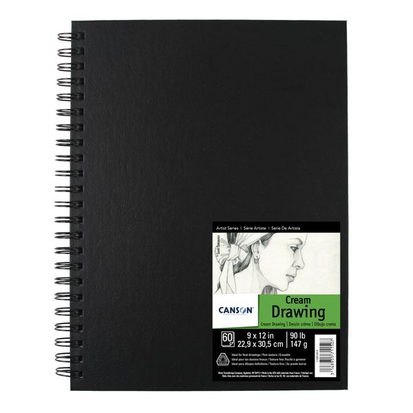 Canson Artist Series Field Drawing Book, Side Wire Bound, 9x12 inches, 60 Sheets - Professional Art Paper for Marker, Pen, Ink, Pencil