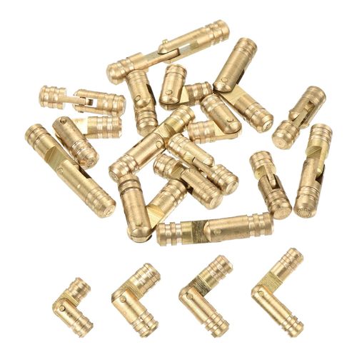 uxcell 16Pcs Invisible Brass Barrel Hinge, 17/19/25/30x5mm Concealed Hinges, Folding Support Cylindrical Hidden Barrel Hinges for DIY Keepsake Box Cabinet Door Barrel Hinges