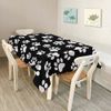 Walmsco Tablecloth Black White dog Paw Decor For Dining Room Kitchen Rectangular Table Cover 132 * 178cm