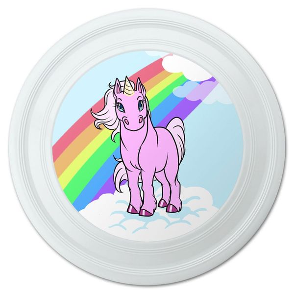 GRAPHICS & MORE Unicorn Pony Rainbow Pink Novelty 9" Flying Disc