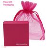 ASTRID 70mm Silver tone Fuchsia & Gold tone Compact Mirror