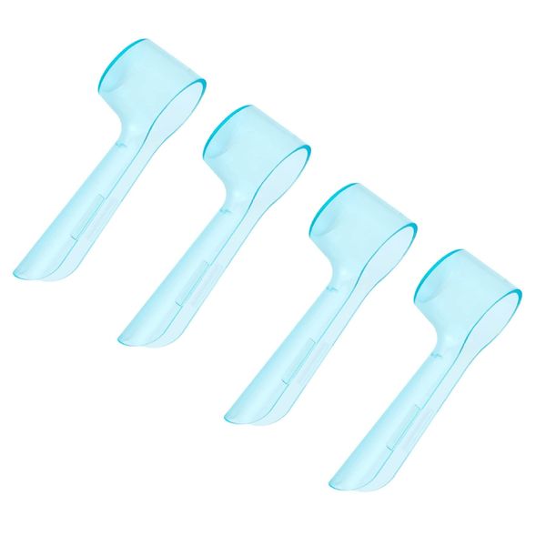 4 Pcs Toothbrush Head Covers, Toothbrush Cover Caps Compatible with Oral B Electric Toothbrush Round Heads (Blue, 4)