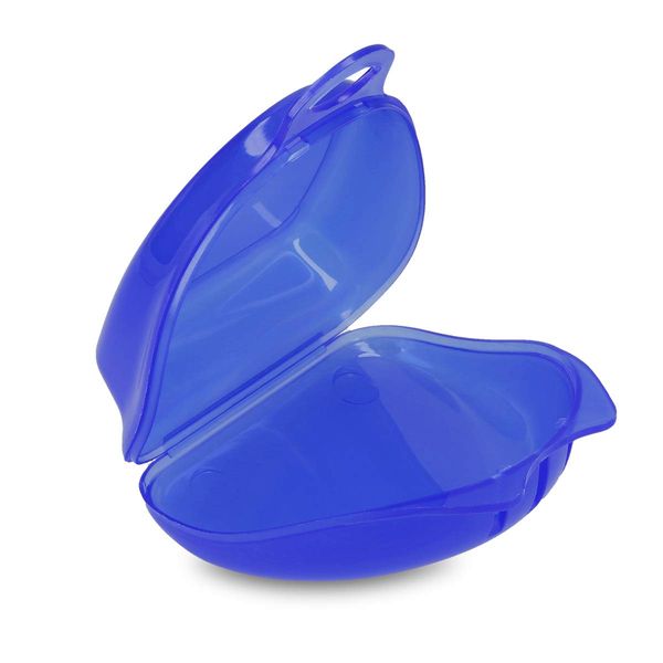 kwmobile Mouthguard Retainer Case - Box Inside Dimensions - Ventilation Holes Blue/Transparent