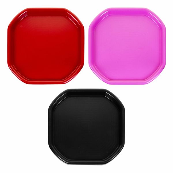 (Red, Pink, Black) - Childrens Kids Small Mixing Tray 70cm x 70cm Plastic Tuff Spot Messy Play Tray Builder Equipment Sand Pool Pit Water Game Garden Beach For Home Cement Mortar Mixing Spot Board UK