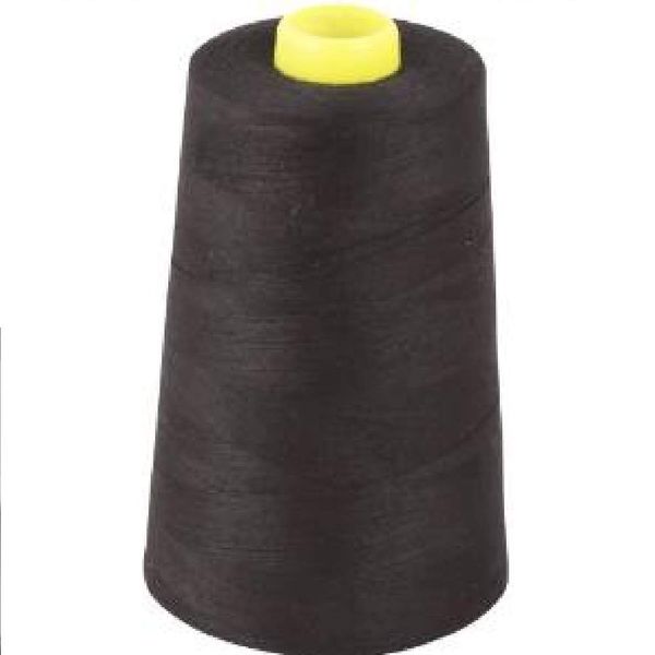 Black Overlocking Sewing Machine Polyester Thread Four 5000 Yards Cones