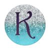 Dark Purple Letter K Monogram On Silver Light Blue PopSockets Swappable PopGrip