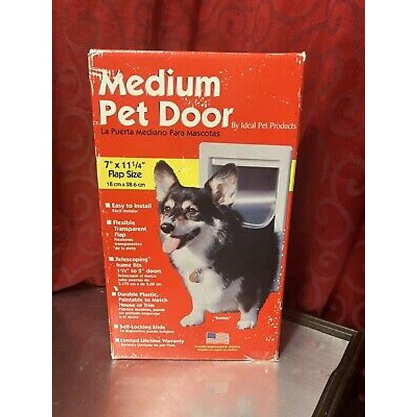 New Open Box IDEAL PET PRODUCTS Dog / Cat MEDIUM PET DOOR 7” x 11.25” Flap Size