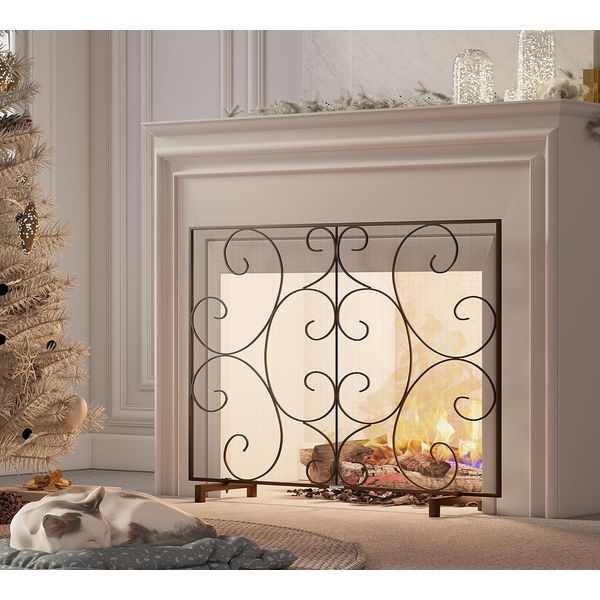 Kingson Single Panel Decorative Flat Fireplace Screen Cover Handcrafted Durable