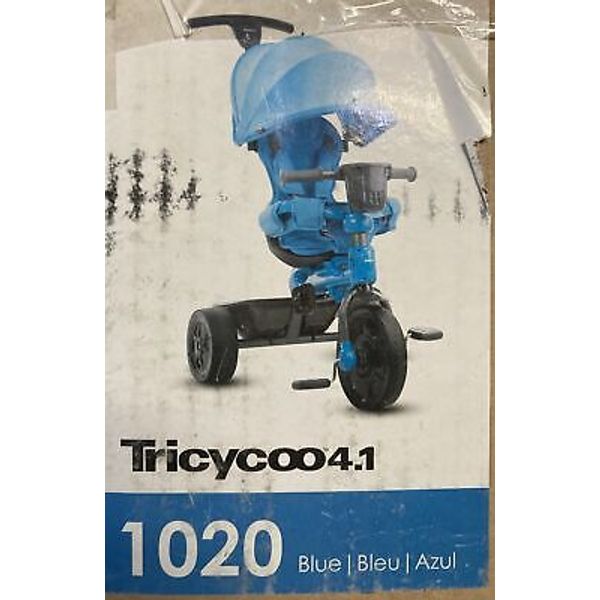 Joovy Tricycoo 4.1 Kids Tricycle with 4-Stages Featuring Extra-Wide Blue