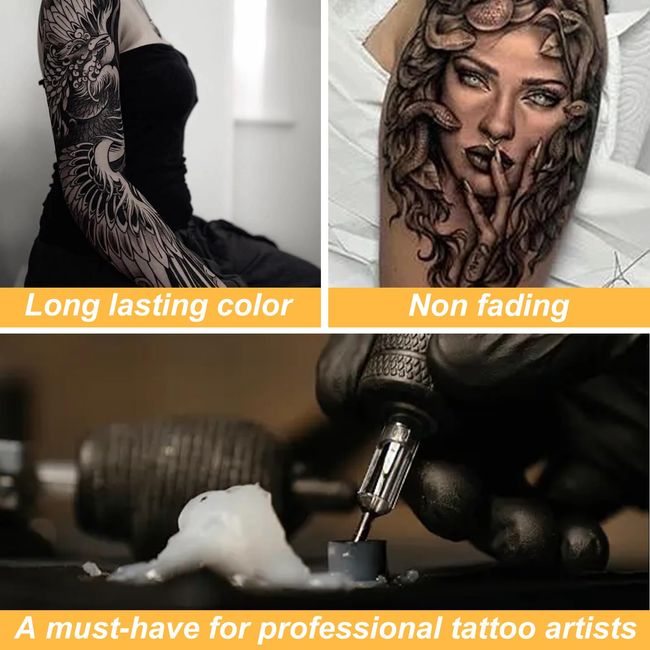 Baodeli Tattoo Ink 2oz/Bottle Professional Black Tattoo Ink Permanent - Art Tattoo - Super Black - Tattoo Supplies
