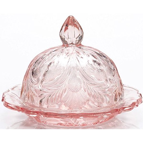 Butterdish - Inverted Thistle - Mosser Glass - USA (Passion Pink)